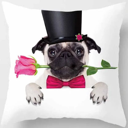 Funny Cartoon Dog Print Pillowcase Home Decor Car Sofa Cushion Cover (45cm*45cm)