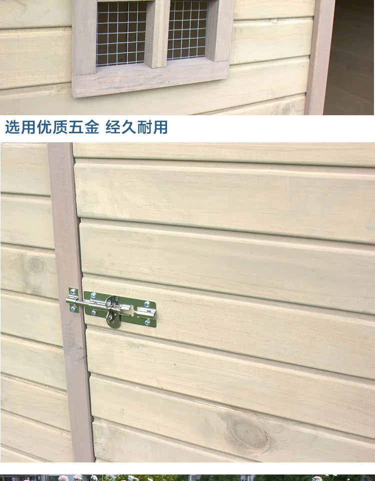 the DOGGY COTTAGE - Outdoor Solid Wood Doghouse, Kennel Indoor Large, Medium and Small Dogs, Outdoor Small, Medium and Large Courtyard Universal