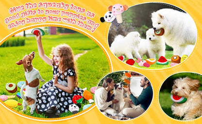 50PCS/Pack Dog Squeaky Toys Bulk, Plush Dog Toys for Small Medium Dog, Cute Stuffed Pets Squeaky Toys Dog Puppy Birthday