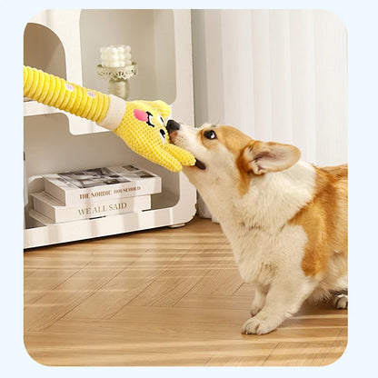 Dog Teething Plush Pet Teething Toys Palm-Shaped Squeaky Plush Chewing Toy Pet Supplies Bite Resistant Cute Plush Squeaky Dog To