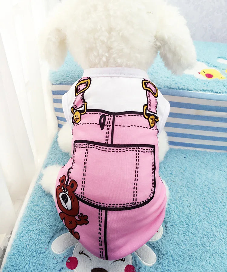 Pet Dog Clothes Cartoon Clothing Puppy Dogs Soft Vests Summer Shirt Casual T-Shirt for Small Pet Supplies