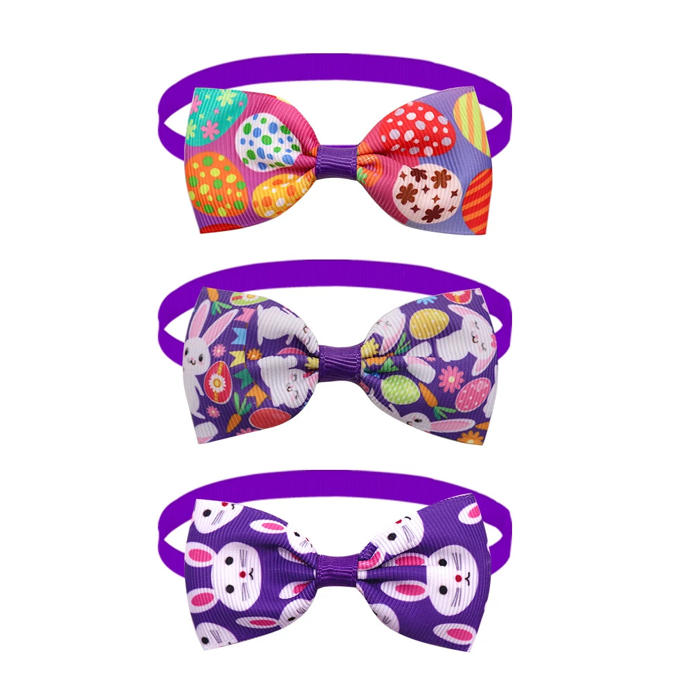 the EASTER BOWTIE - 50/100PCS Dog Easter Bow Tie, Small Dog Bow Tie, Rabbit Easter Eggs Pet Dog/Cat/Puppy Bowties, Collar Cute Holiday Pet Supplies