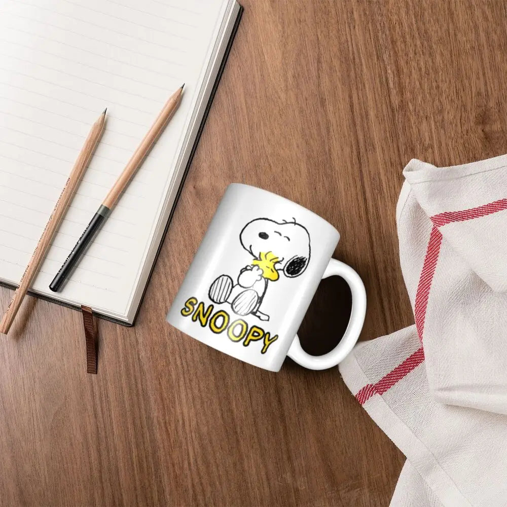 Manga Snoopy Woodstock Cartoon Dog Coffee Mug DIY Customized Ceramic Tea Milk Mug