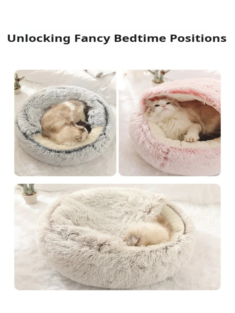 Cat Litter Crystal Plush Dog Kennel Plush Pet Kennel Shipping Deep Sleep Half Pack Warm Vacuum Round