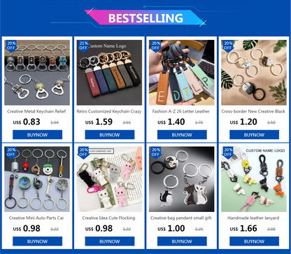 Handmade leather lanyard keychain creative method fighting dog puppies custom text logo bag pendant high-end car keyring gift