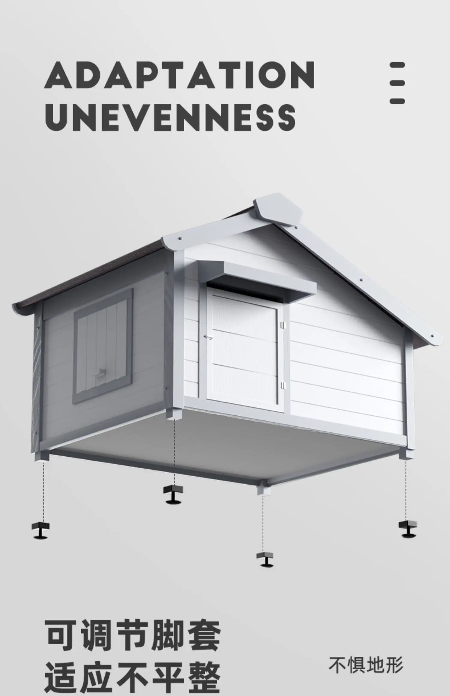 the DOG SHED - Rainproof and Cold-Proof Outdoor Doghouse Kennel, Winter Warm Large Dog Wooden Luxury Villa Doghouse