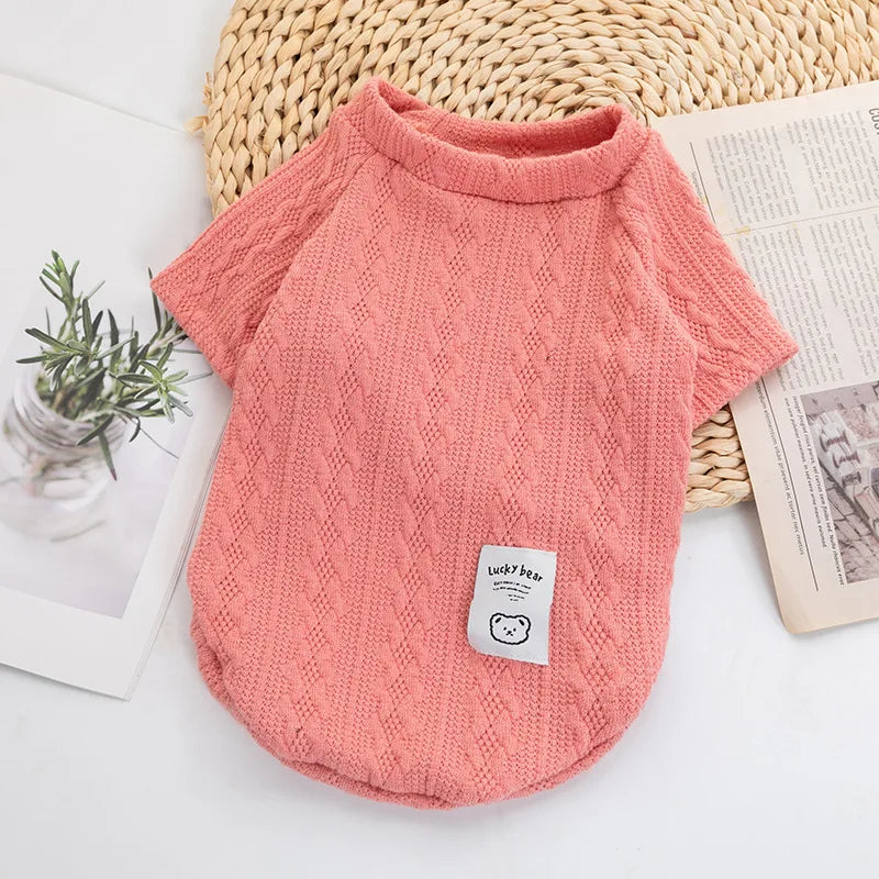 Winter Dog Clothes For Small Dog Designer Luxury Jersey Wool Dog Sweater For Chihuahua York Bulldog Sphynx Cat Knitting Clothing