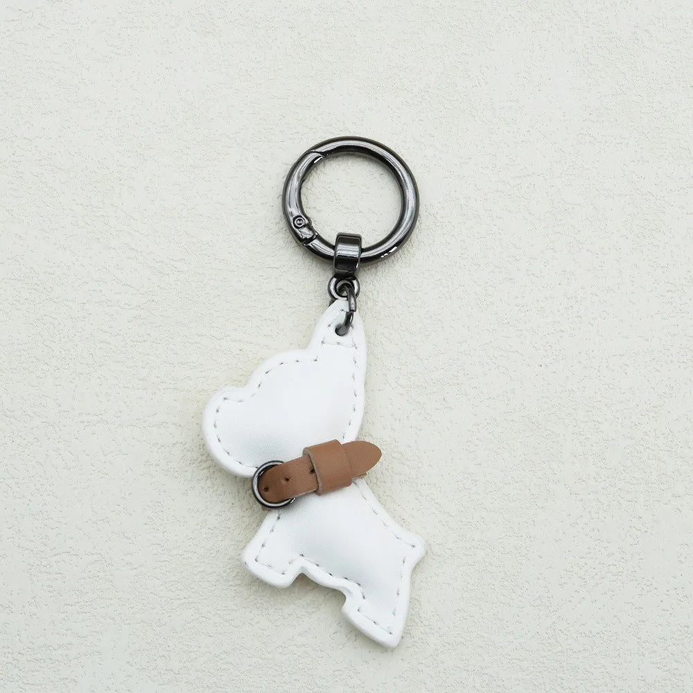 Kawaii Cute Chubby Leather Keychain French Bulldog Charm Dog Dolls Bag Hanging Exquisite Dog Pendant Friend