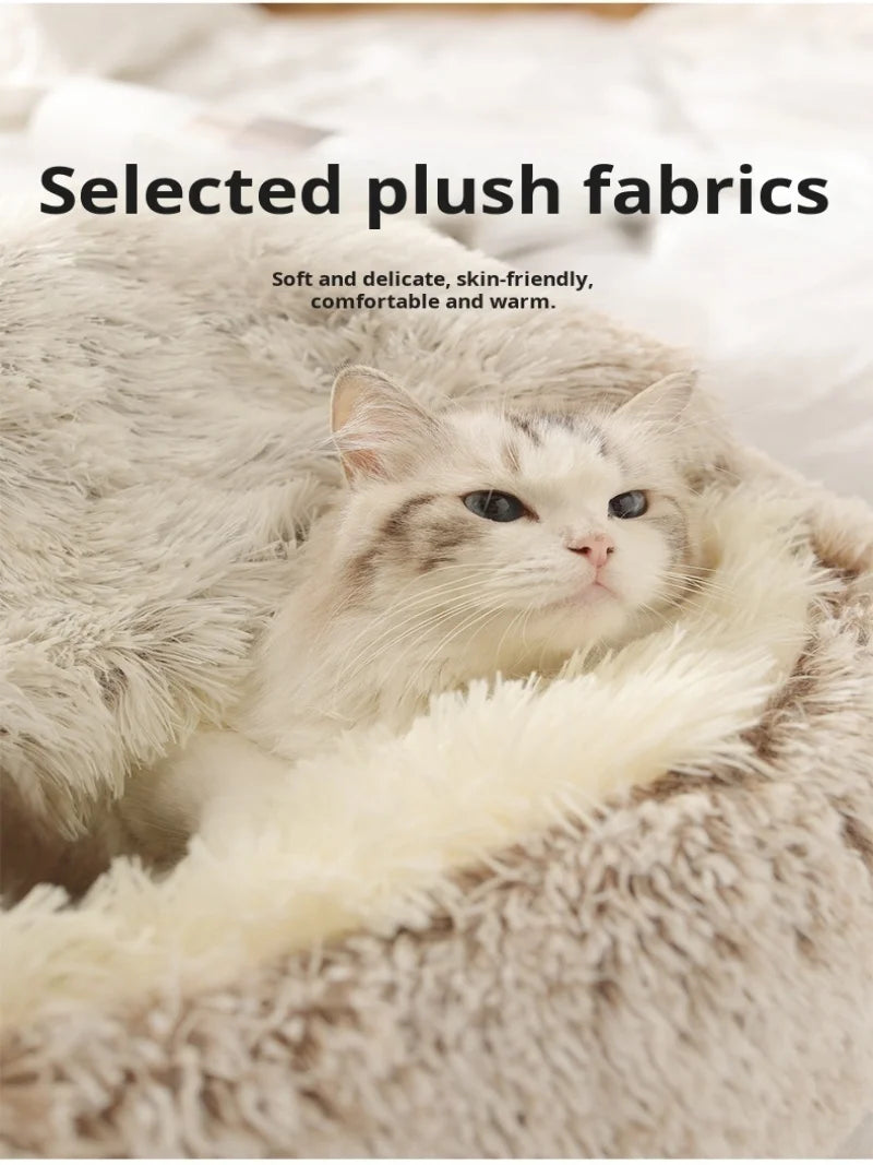 Cat Litter Crystal Plush Dog Kennel Plush Pet Kennel Shipping Deep Sleep Half Pack Warm Vacuum Round