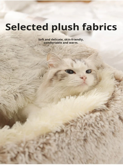 Cat Litter Crystal Plush Dog Kennel Plush Pet Kennel Shipping Deep Sleep Half Pack Warm Vacuum Round