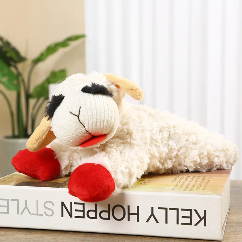 Plush Dog Toys With Squeaky Lamb Anime Lying Sheep Alpaca Plush Stuffed Interactive Toys For Dog Pet Toy Supplies