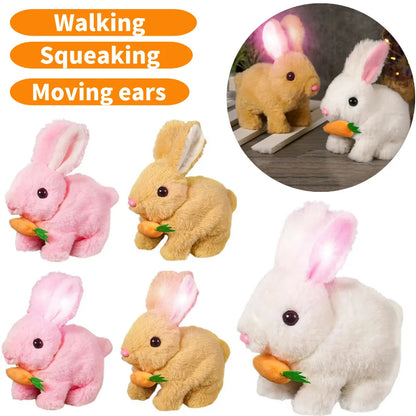 New Simulation Electric Rabbit Pet Toys Cute Electric Rabbit Interactive Toys Gift for Toddlers Birthday Plush Carrot Bunny Toys