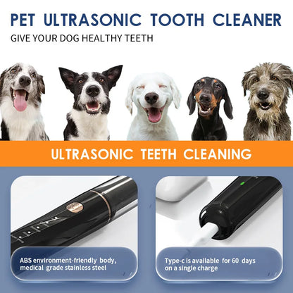 Ultrasonic Portable Electric Dog Toothbrush Professional Plaque Calculus Removal Teeth Whitening for Pet Dental Care