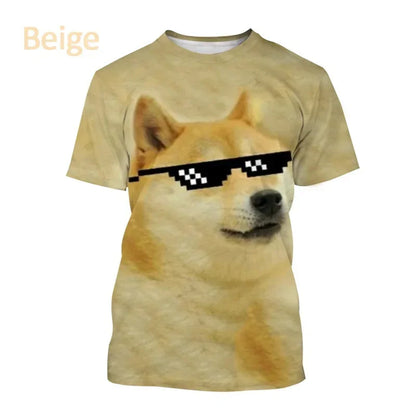 the GALAXY SPACE DOGS - Astronaut Dog Dogecoin Graphic T-Shirt for Men, Clothing Fashion Meme Cheems Fan T-Shirt, Casual 3D Shiba Inu Printing Tee Tops