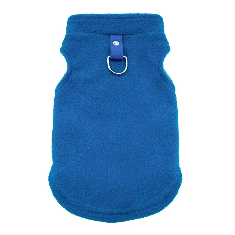 Pet Fleece Vest with Soft and Warm Fleece Sleeveless Design Unconstrained Forelimbs Autumn and Winter Warm Pet Clothing