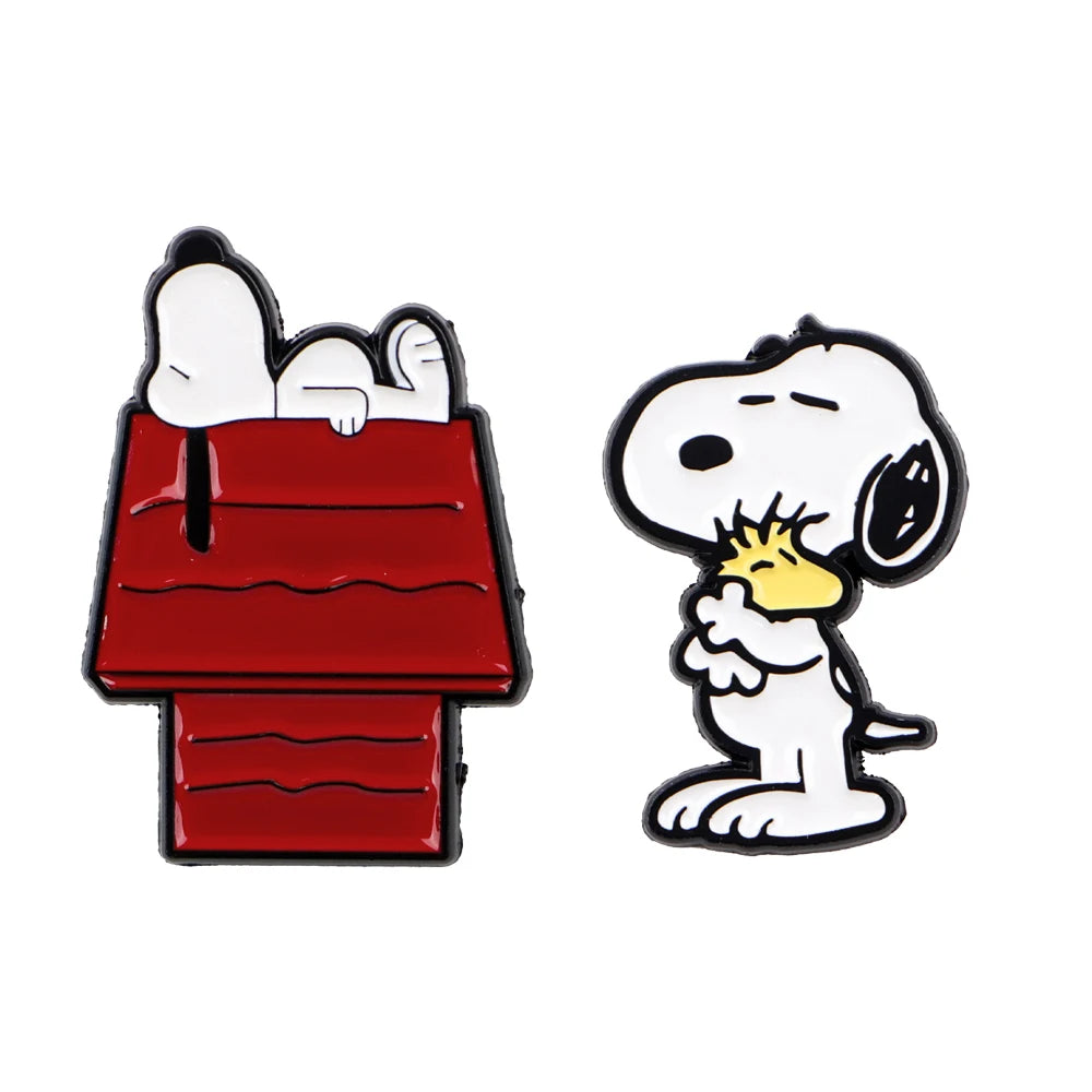 Cartoon White Dog Badges on Bags Soft Enamel Pin Children Brooch for Clothes Cute Lapel Pins for Backpack Accessories