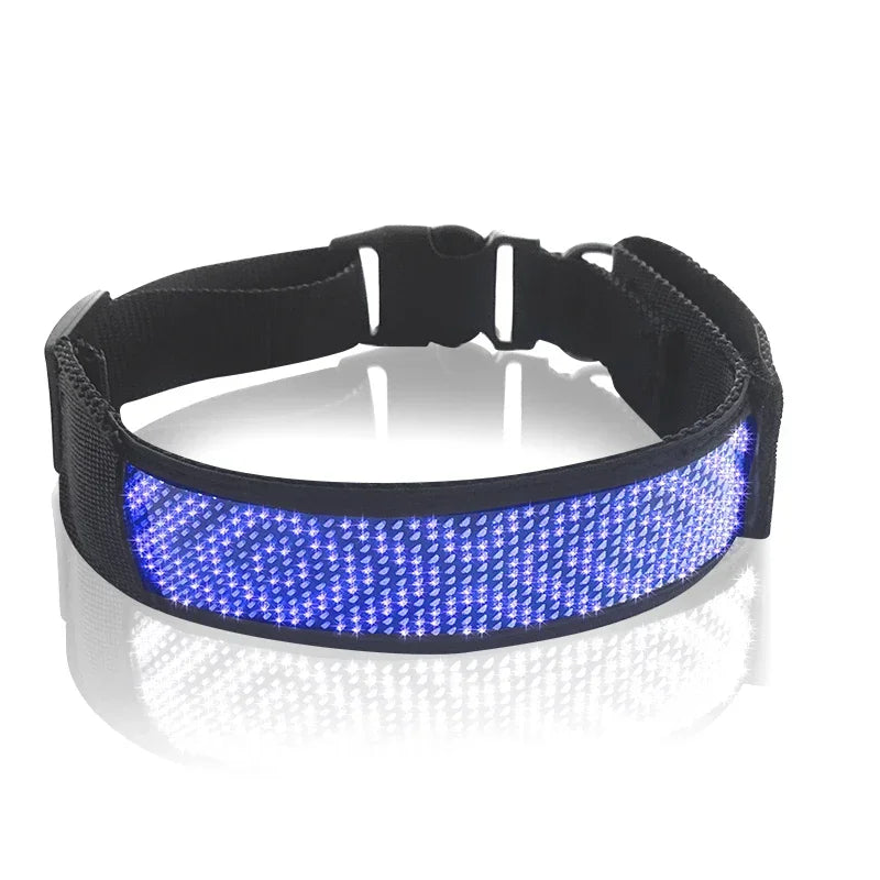 the NIGHTSYNC LED SAFETY COLLAR - LED Pet Collar, App Bluetooth Adjustable Luminous Waterproof Light Up Safety Dog Accessories Collar, Programmable USB Rechargeable