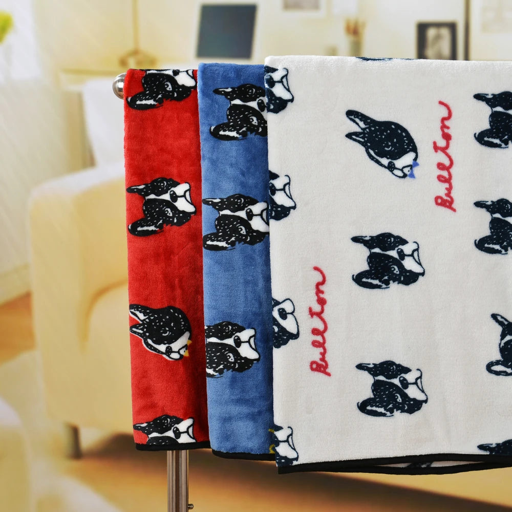 Dog Bed Mat for Small Medium Dogs Cats Autumn Winter Cozy Fleece Puppy Print Blanket Bulldog French Chihuahua Pet Accessories