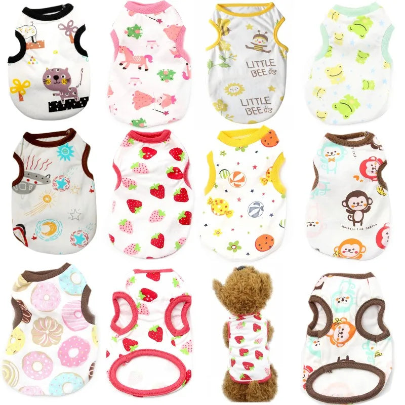 the COOLBARK SUMMER TEE - Dog Clothes Summer Thin Dog Vest T-Shirt, Print Dog Cute Outfits, Chihuahua, Pet Clothing, French Bulldog, Pug Costumes, Puppy Shirts