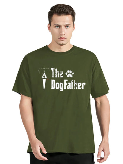 the DOG FATHER - Funny the Dogfather Border Collie Dog Dad T-Shirt, Father's Day, Graphic Streetwear Short Sleeve, Birthday Gift Summer T-Shirt