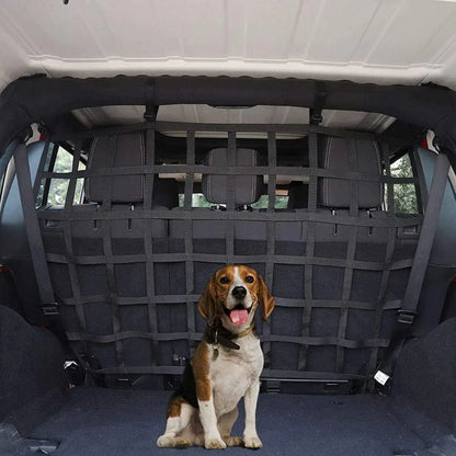 Pet Isolation Net Safety Mesh Dog Barrier for Wrangler JK JL 4 Door 2007-2023 Secure Behind Rear Seat