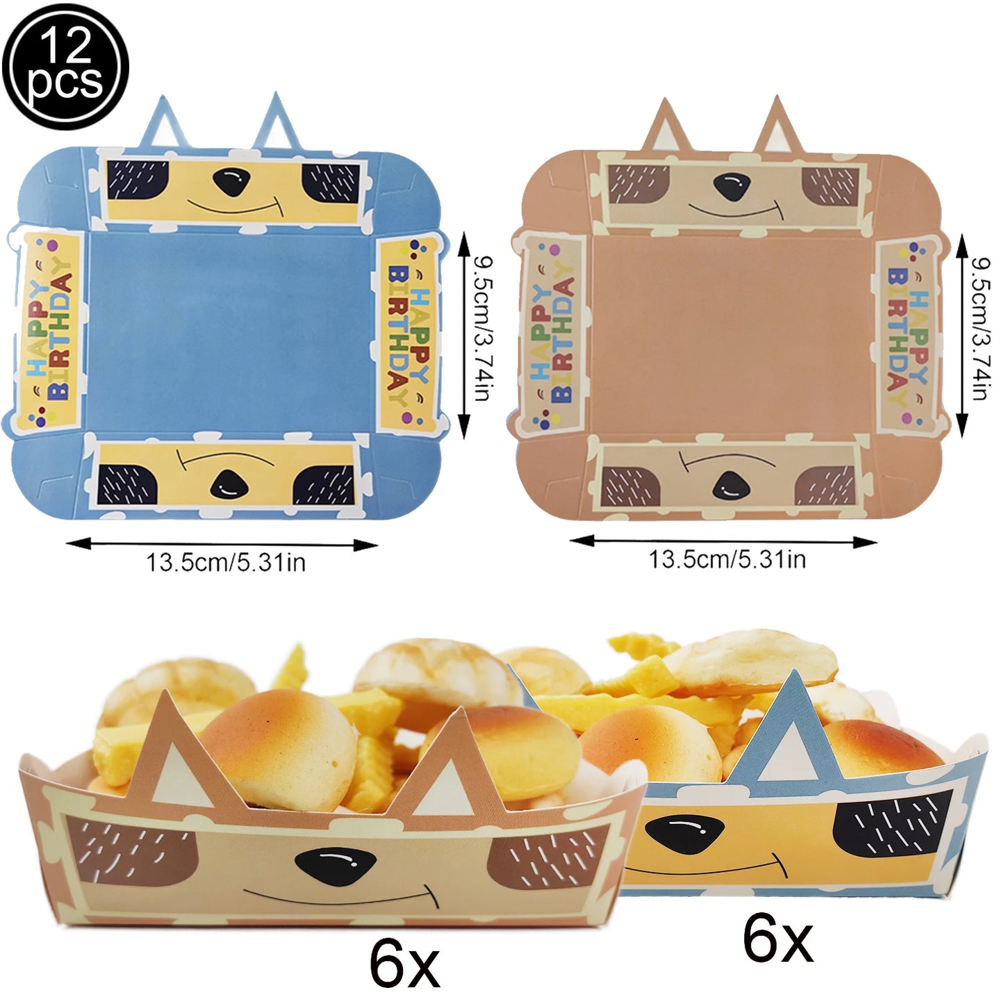 Dog Party Table Decoration Paper Plates Nakpins Banner Hangings Cake Toppers Gift Bags Stickers Kids Puppy Themed Party Supplies