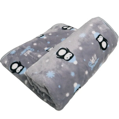 Soft Fluffy Flannel Dog Blanket Cute Cartoon Print Pet Bed Sheet Mat Warm Breathable Cat And Dog Sleeping Blankets Pet Supplies
