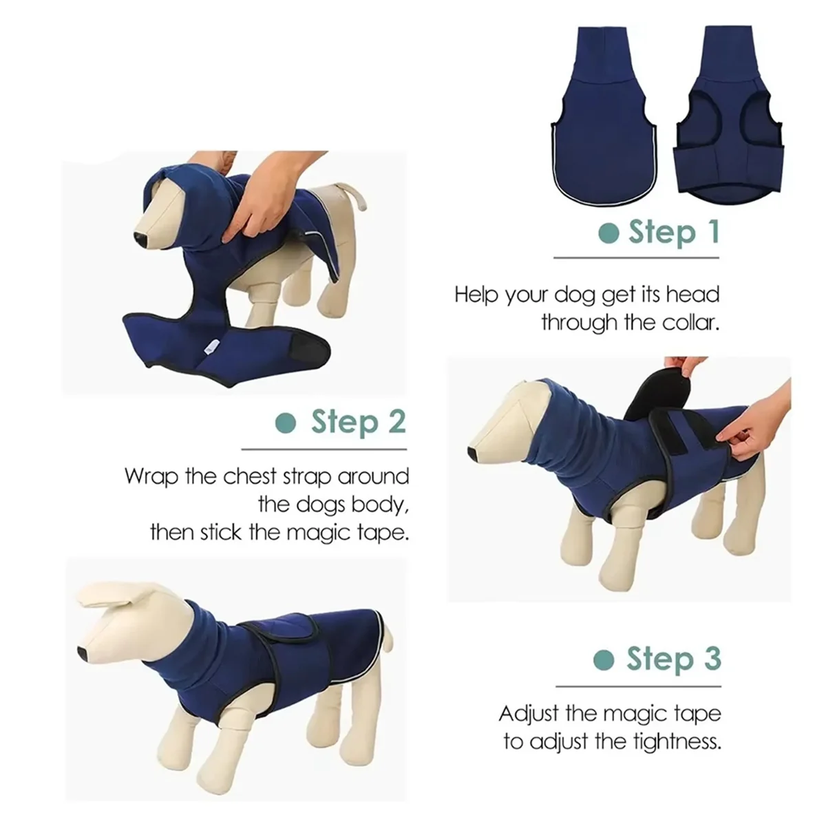 the CALMING VEST - Dog Anxiety Vest, Thunder Jacket for Large Dog, Calming Jacket with Hoodie, Dog Anxiety Jacket, Dog Hoodies for Noise