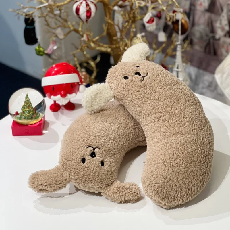 Winter Dog Pillow To Protect Cervical Spine Deep Sleep U-Shaped Pillow Fall Plush Warm Cat Pillow Sleep Pillow Dog Supplies