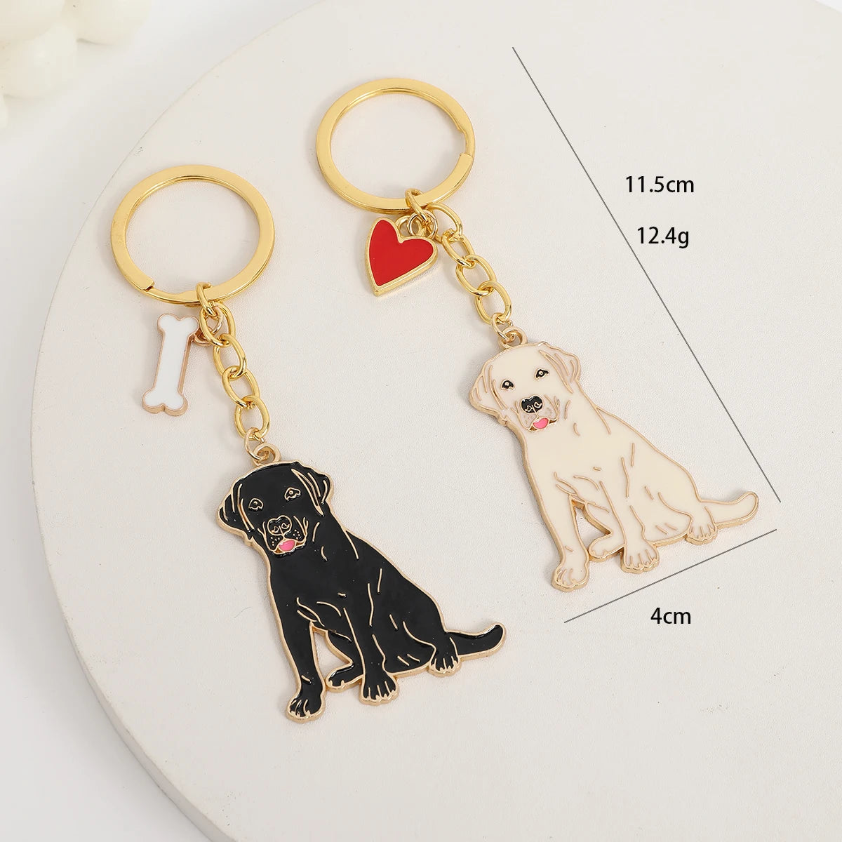 1PCS NEW Metal Golden Retriever Dog Animal Gold Silver Plated Metal Pendant Keychain For Bag Car Women Men Key Ring Love Jewelry