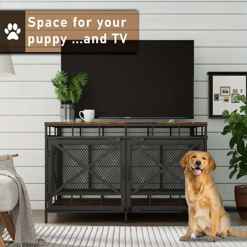 Wrought Iron Dog Cage Pet Villa Kennel Kennel Large, Medium And Small Dog Storage Table Furniture Dog Cage