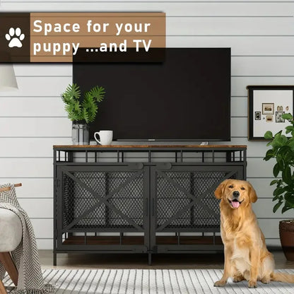 Wrought Iron Dog Cage Pet Villa Kennel Kennel Large, Medium And Small Dog Storage Table Furniture Dog Cage