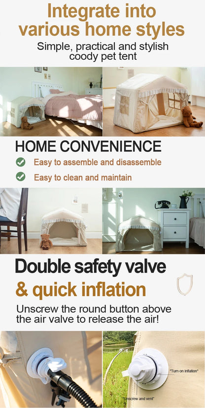 Outdoor Camping Pet Tent Waterproof Breathable Warm Inflatable Portable Small and Medium Dog Cat Nest