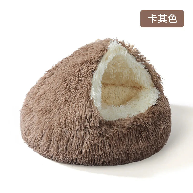 Winter Warm Pet Nest for Small Medium Pets (40cm-70cm) | Enclosed/Semi-Enclosed Pet Shell Nest | Dog House Cat Bed for Puppy Kit