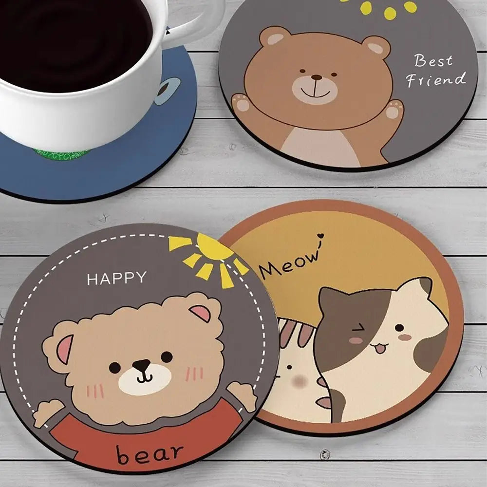 S/L Coasters Cartoon Tableware EVA Bowl Dish Pot Mats Bear Dog Cat Waterproof Heat Insulation Pad for Home Kitchen