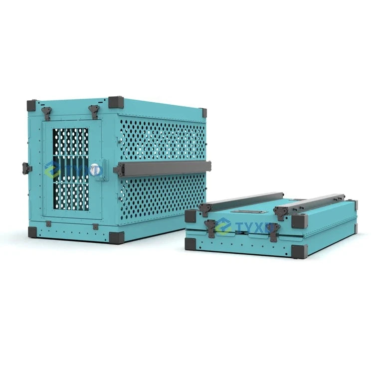 the ALUMINUM DOG CRATE - Impact Strong German Shepherd XL/Large Aluminum Collapsible Dog Travel Crate, Extra Large Folding Animal Cage