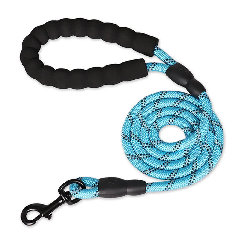 the COMFORT GRIP SAFETY LEASH - Reflective Dog Leash with Comfortable Padded Handle - Double Heavy Duty Traction Rope for Strong Dogs - Enhance Safety and Control
