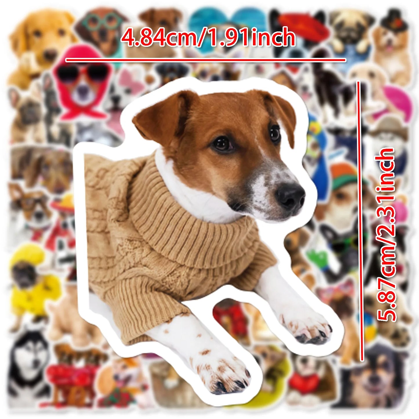 10/25/50pcs Lovely Realistic Dog Stickers Meme Decals for DIY Waterproof Phone Laptop Guitar Suitcase Car Skateboard Suitcase