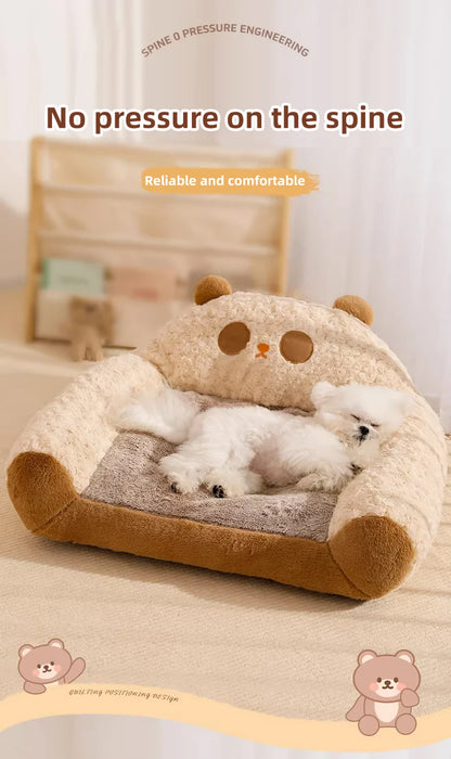 HOOPET Modern Plush Pet Kennel Sofa,Thick Plush Dog Kennel,Cat Kennel,Comfortable Warm Pet Sleeping Bed,Luxury Pet Home