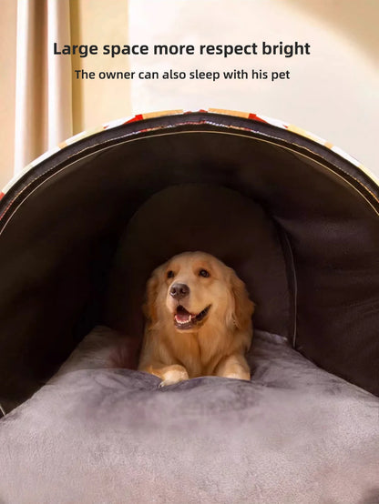 2024 New Dog Kennel Winter Warm Large Dog Oversized Dog House House Closed Winter Removable Golden Pet Four Seasons Use
