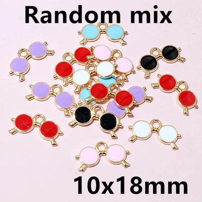 20pcs 12x13mm Enamel Bone Charms Pendant Small Cute DIY Jewelry Making Accessories for Bracelet Earrings Keychains