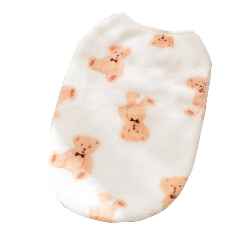 Printed Clothing for Small Cats Dogs Warm Soft Fleece Costume Clothes Outfits Pet Dog Cat Coat Jackets