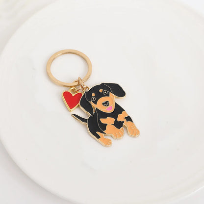 Pet dog car keychain pendant creative metal accessories key ring holiday gifts