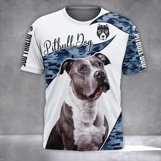 the ALPHA PITBULL - 3D Print Pet Dog Graphic T-Shirt For Men Clothing Summer Tops Short Sleeve Trendy Fashion Casual Oversized Unisex Tees Shirt