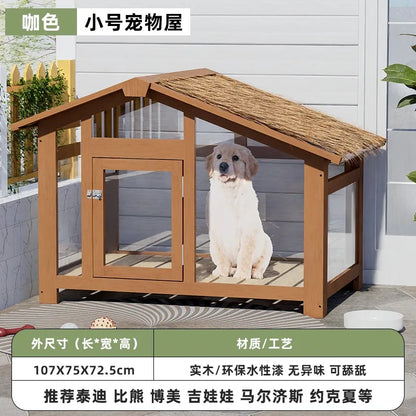 the ZEN DOGHOUSE - Doghouse Outdoor Warm and Rainproof Four-Season Universal Dog Cage, Outdoor Pet Nest Villa, Small Medium and Large Dog Sleeping