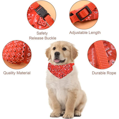 Adjustable Pet Puppy Cat Scarf For Cat Small Medium Large Dogs Bandana Collar Birthday Party Dress Up Pet Accessories