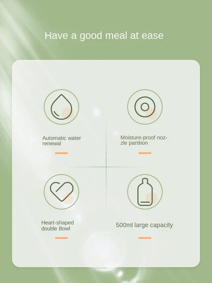 Cat Bowl and Dog Bowl Double Bowl Protects Cervical Vertebra Automatic Drinking Fountain and Food Bowl, Automatic Drinking Fountain for Dogs and Cats, Pet Drinking Supplies