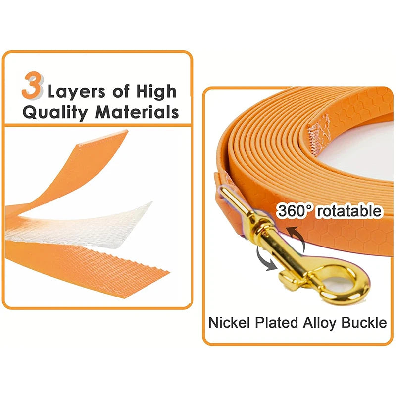 the TUFFTREK WATERPROOF LEAD - Dog Leash, Long PVC Leashes, 3M 6M 9M 12M 15M Easy Clean Waterproof Walk Training, Durable for Large/Medium/Small Dogs