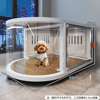 the GALAXY DOGHOUSE - New Kennel Luxury Villa, Pet Dog Cage, Small Dog Indoor Household Large Space Dog Villa with Wheels