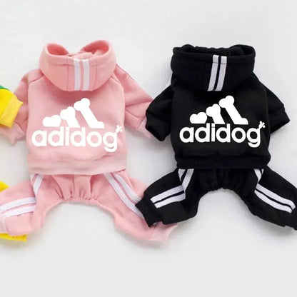 the ADIDOG - Winter Clothes for Small Dogs, Adidog Dog Hoodie Fleece Overalls for Small Breeds Dogs, Sport Puppy Sweatshirt 4 Legs, Dog Jumpsuit
